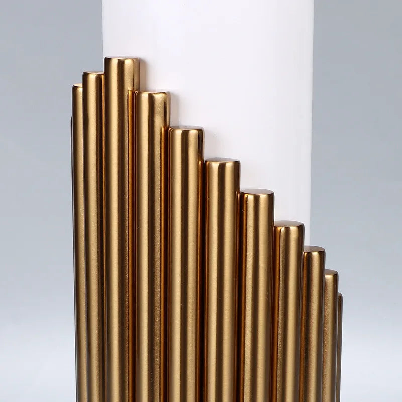 lampe à poser nordique moderne avec pied en marbre et abat-jour tissu - vue 8 sur 7