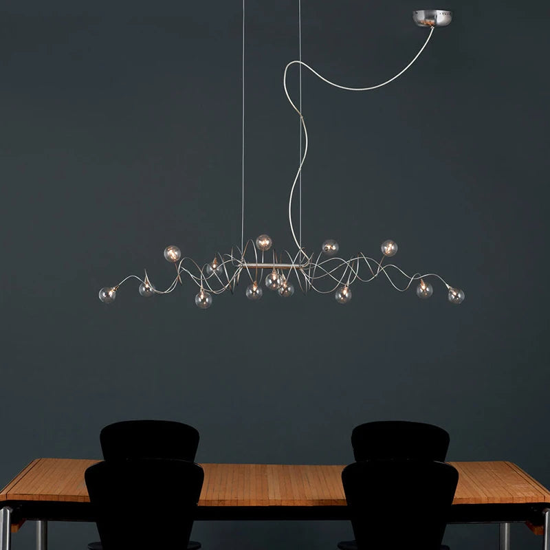lustre nordique créatif en verre art lumineux pour décoration intérieure - vue 6 sur 9