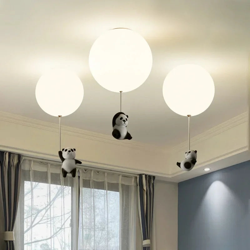 lustre moderne ours panda led pour enfants - vue 4 sur 25