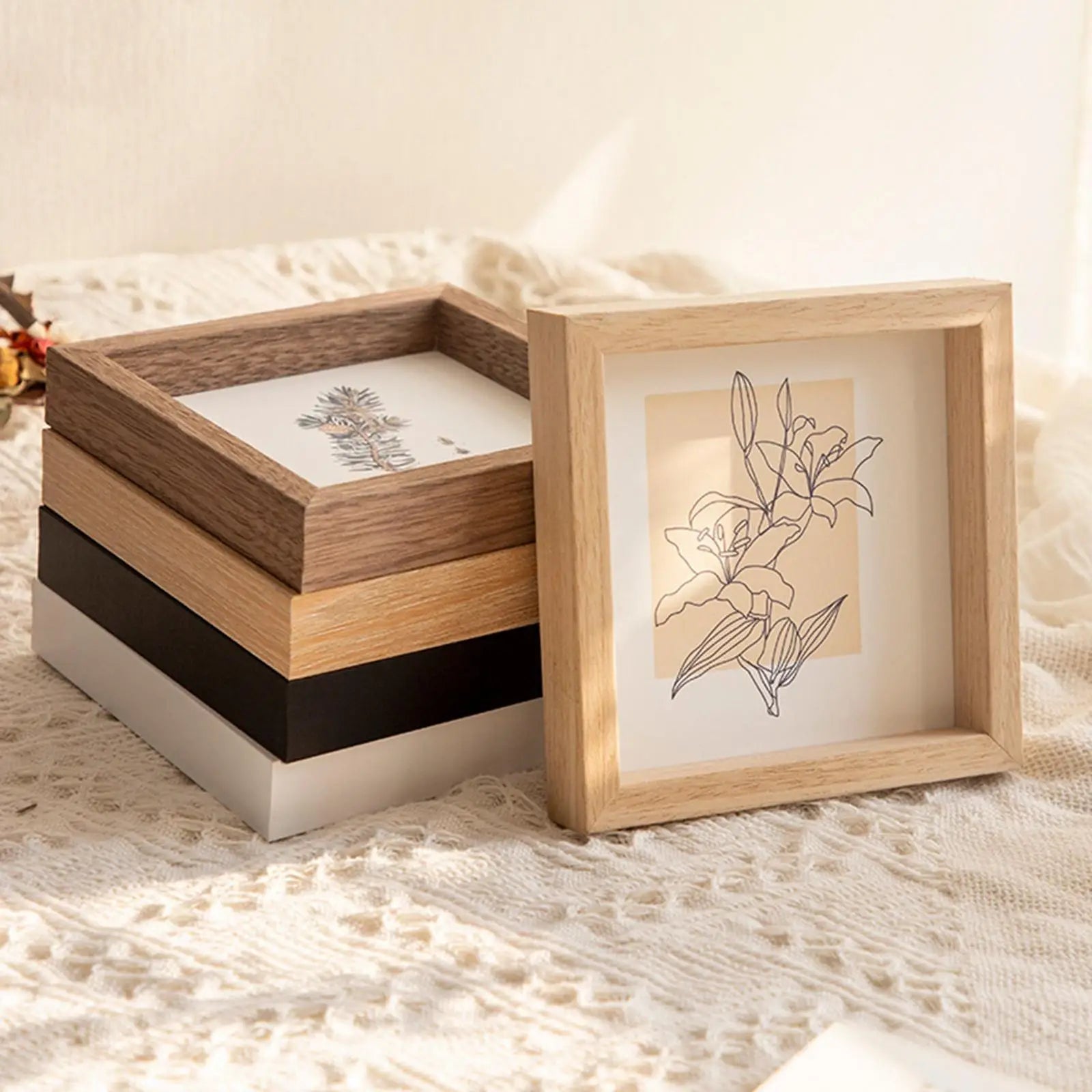 cadre photo en bois pour décoration murale et de bureau - vue 4 sur 6