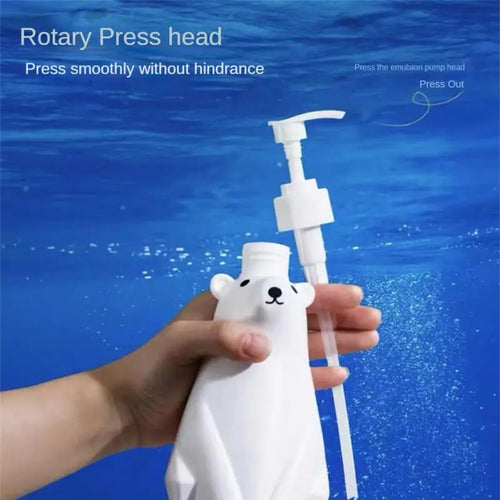 distributeur de lotion ours polaire rechargeable pour salle de bain - vue 3 sur 7