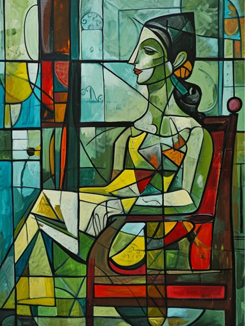 peinture abstraite 5D femme style picasso kit broderie diamant