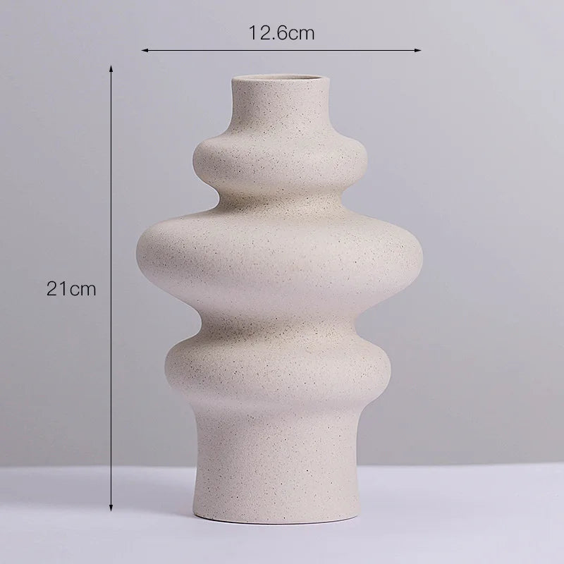 vase moderne en céramique décoration en spirale pour fleurs - vue 5 sur 6