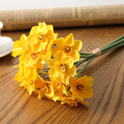 lot de 6 bouquets de fleurs narcisses artificielles pour toutes décorations - vue 9 sur 9