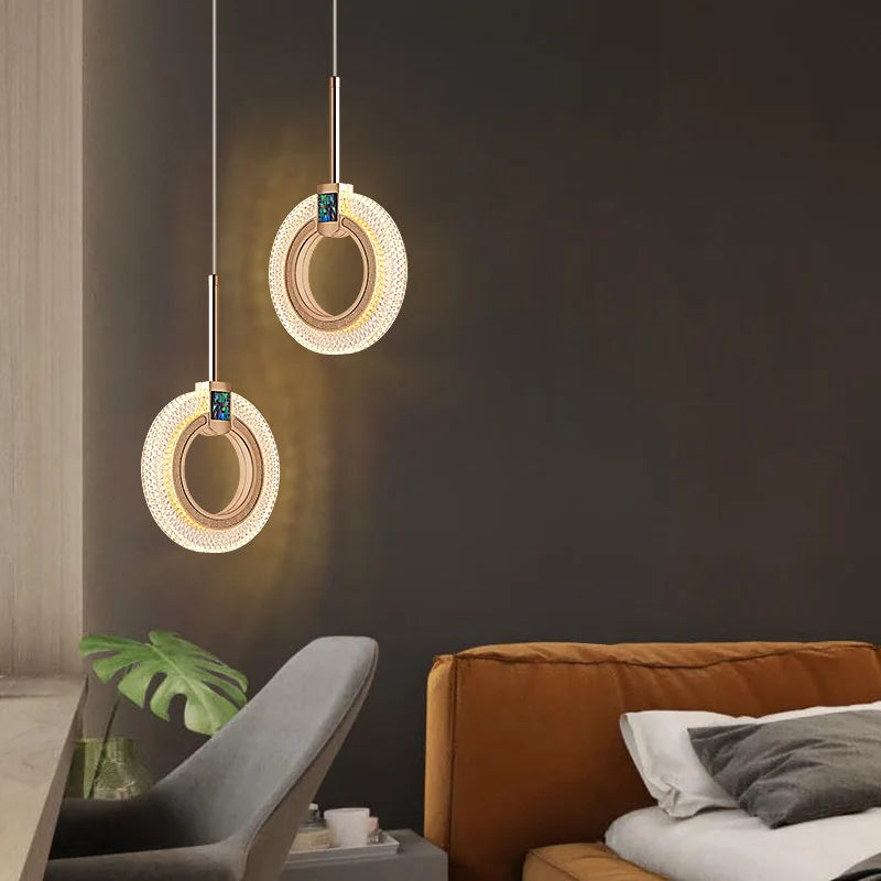 lustre led nordique décoration intérieure suspension - vue 5 sur 16