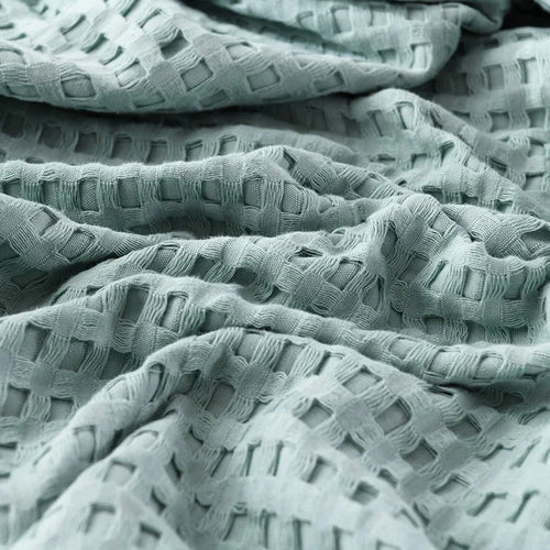 Plaid coton gaufré doux léger toutes saisons intérieur