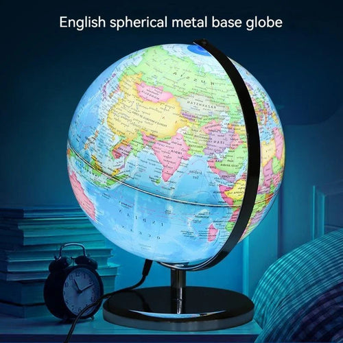 globe terrestre lumineux version anglaise carte du monde éducatif décoratif - vue 2 sur 10