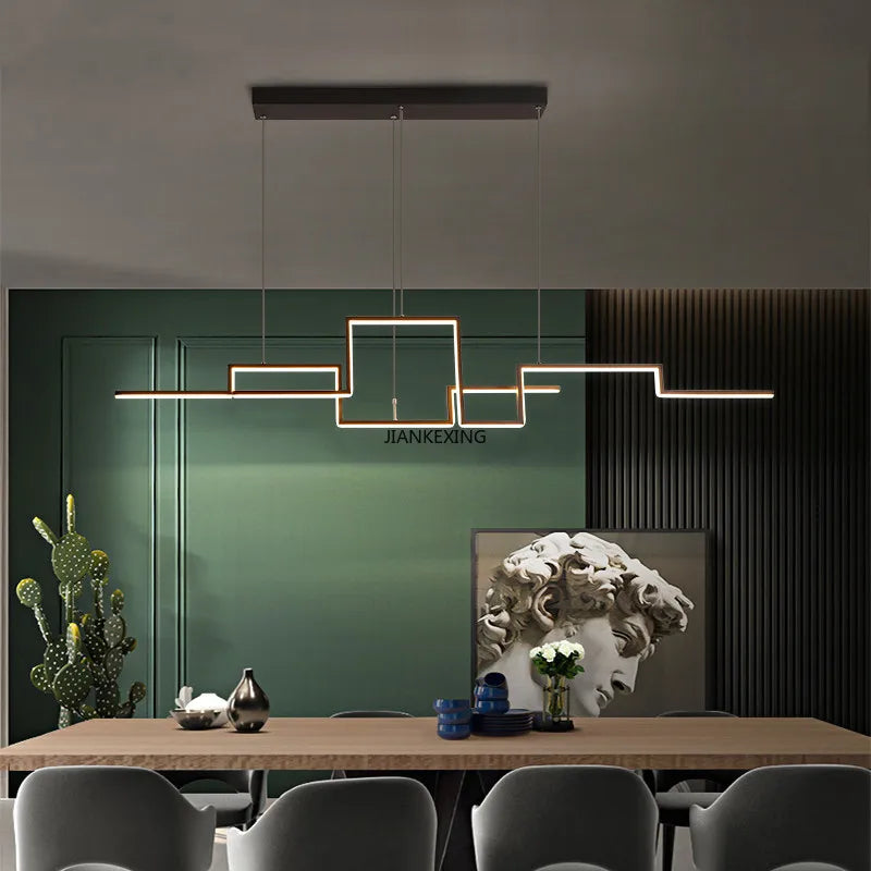lustre led design réglable suspension pour intérieur maison - vue 3 sur 9