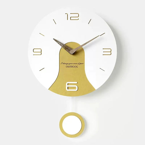 horloge murale silencieuse en bois massif design créatif