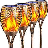 lampes solaires extérieures led flamme vacillante étanche jardin éclairage paysager