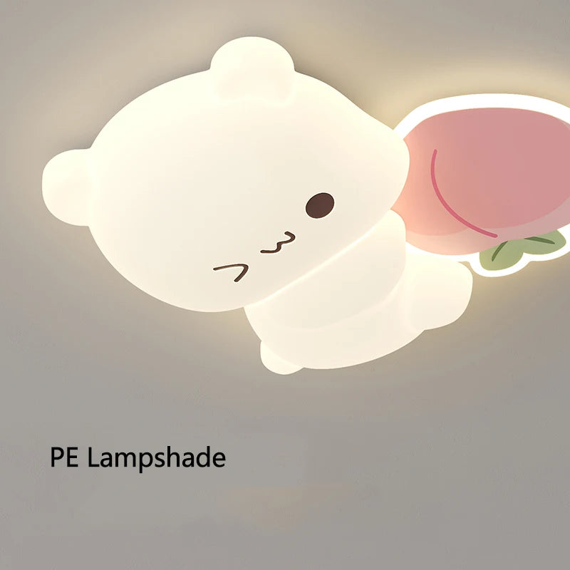 plafonnier led ours cartoon motif fruits pour enfants - vue 7 sur 12
