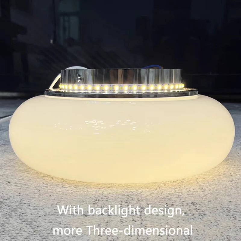 Modern Glass Wall Lamps for Bedside Living Room Stair Hallway Lighting 220V Milky White Glass Sconce Remote Control Optional - vue 4 sur 8