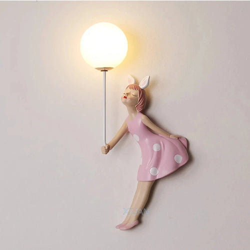 Applique murale résine abat-jour lune forme enfants crèche