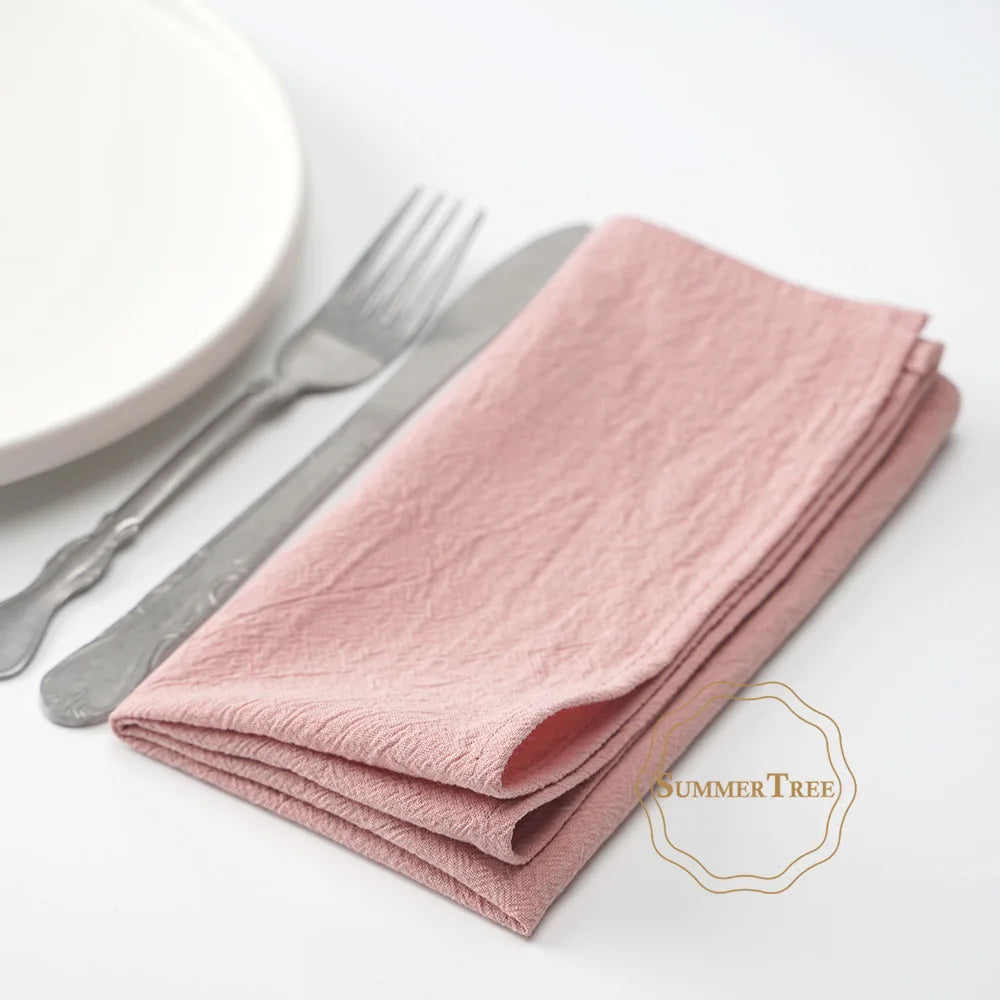 Serviette de table coton lavé style vintage rustique - vue 3 sur 7