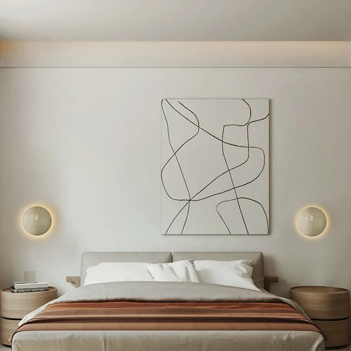 applique murale ronde minimaliste style bauhaus médiéval - vue 4 sur 11