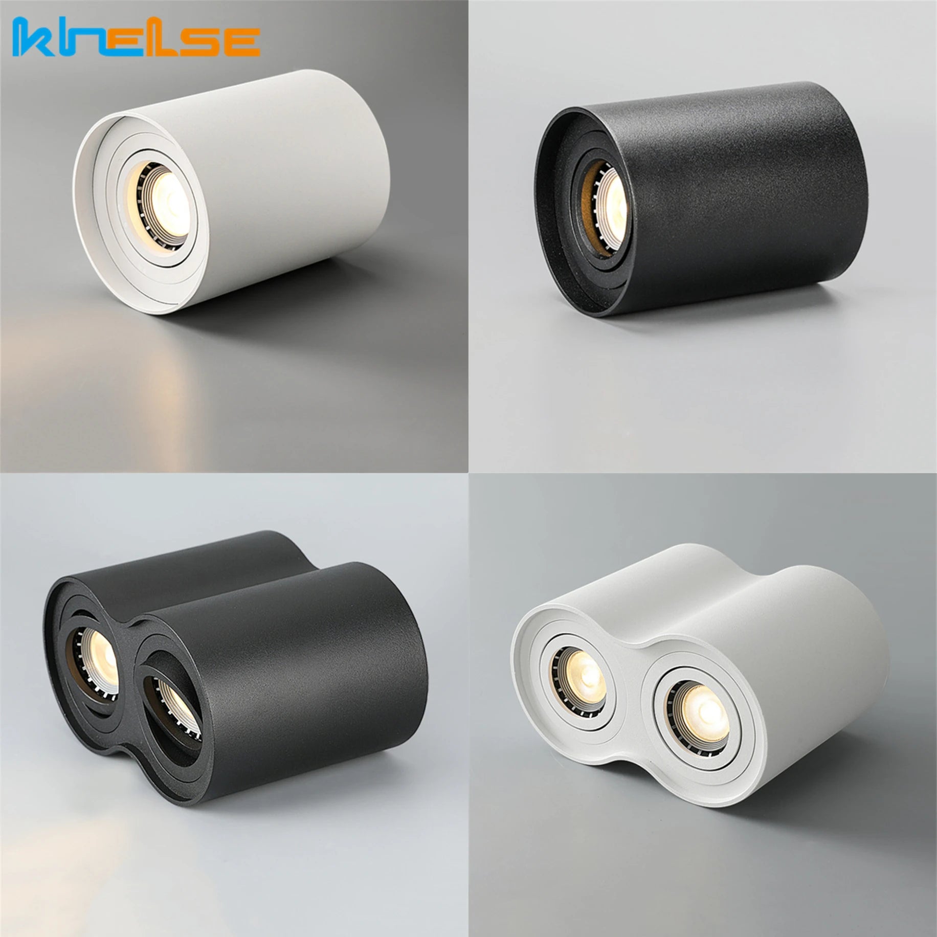 plafonnier led rond avec ampoule remplaçable et angle réglable - vue 5 sur 12