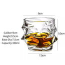 Verre whisky old fashioned gravé motifs relief vintage