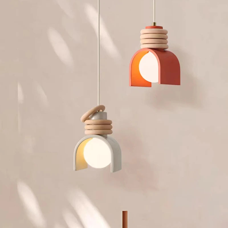 lampe led suspendue créative en résine avec cordon réglable pour intérieur