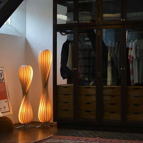 Wabi Sabi – lampadaire en bois Simple et rétro - vue 4 sur 8