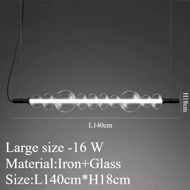 lustre suspendu en verre avec lumières led pour décoration moderne - vue 9 sur 9