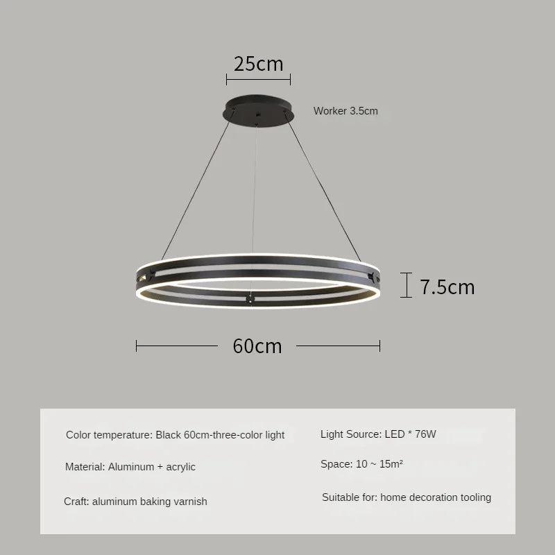 lustre circulaire moderne pour décoration intérieure créative et élégante - vue 12 sur 15