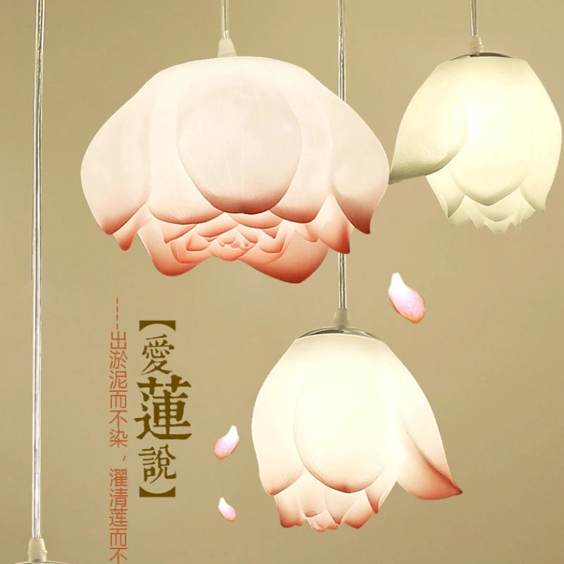 suspension lotus en verre pour décoration d intérieur - vue 6 sur 18