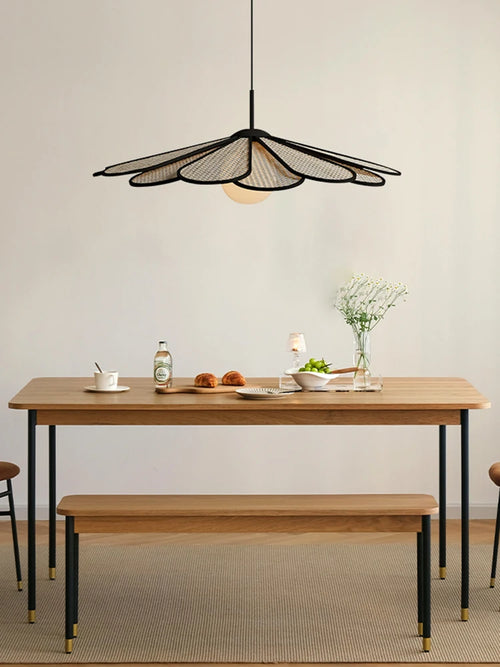 lustre créatif en rotin style japonais moderne et nordique - vue 4 sur 8