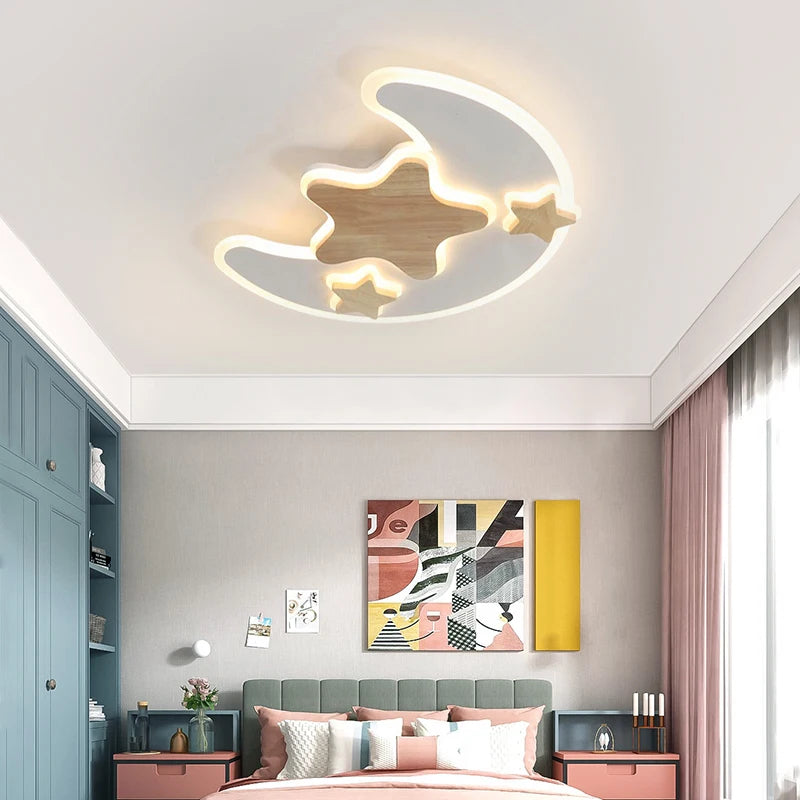plafonnier led enfantin décoration étoile lune luminosité réglable - vue 4 sur 10