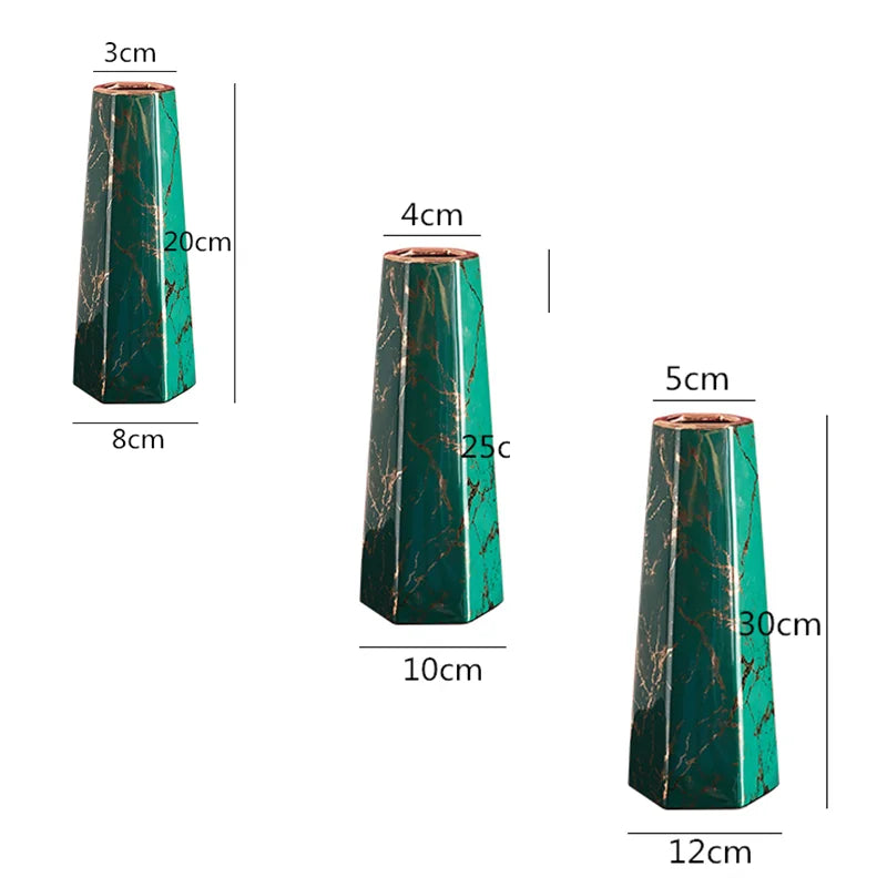 vase hexagonal en céramique pour arrangements floraux décoratifs - vue 13 sur 14