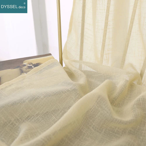 Voilage léger effet lin rayé pour salon chambre