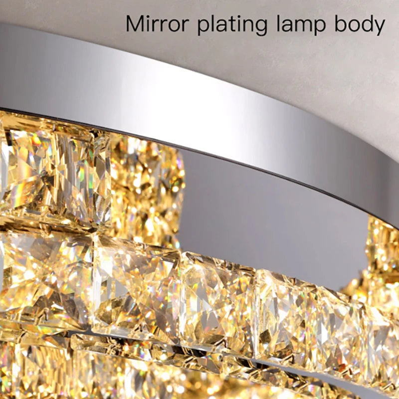 lampe de plafond led en cristal de style moderne avec télécommande