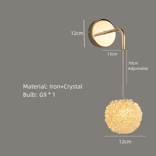 applique murale en cristal et métal doré design élégant pour intérieur moderne - vue 8 sur 10