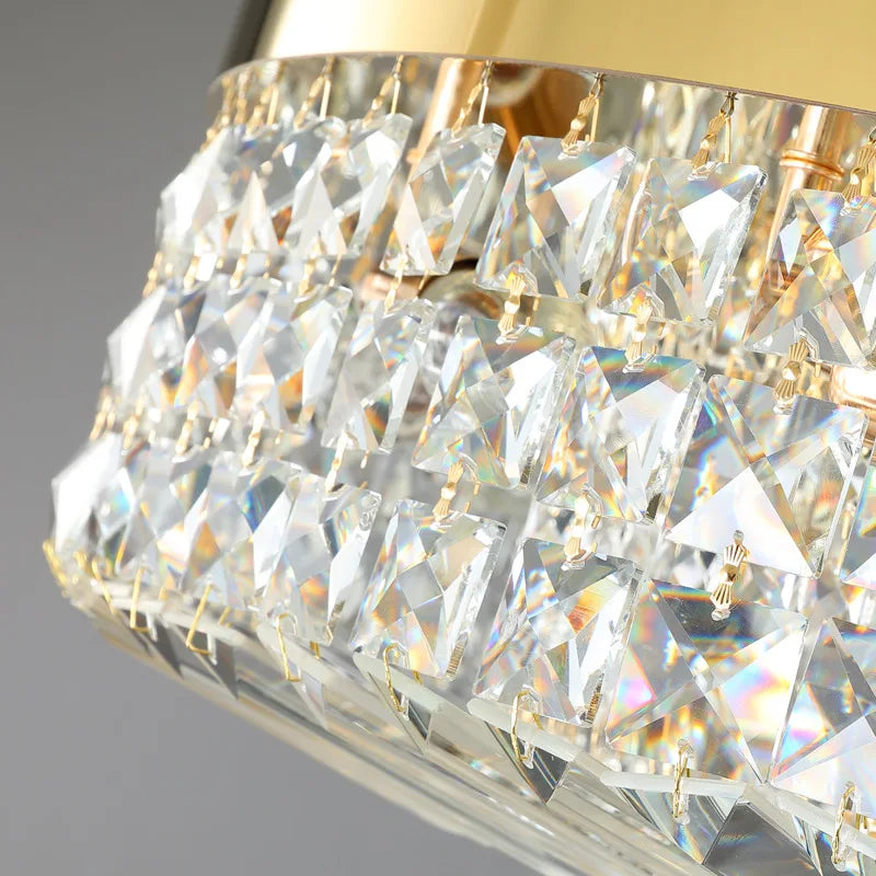 Plafonnier Led suspendu en cristal au design nordique luxueux - vue 7 sur 8