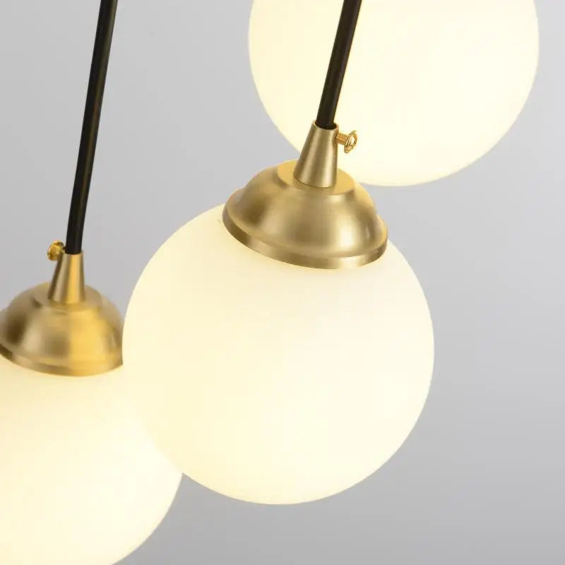 lustre à led art déco en cuivre pour éclairage élégant - vue 6 sur 8