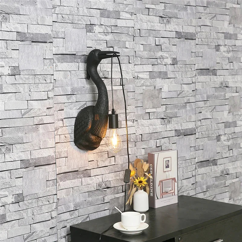 applique murale nordique simple moderne petite grue décorative