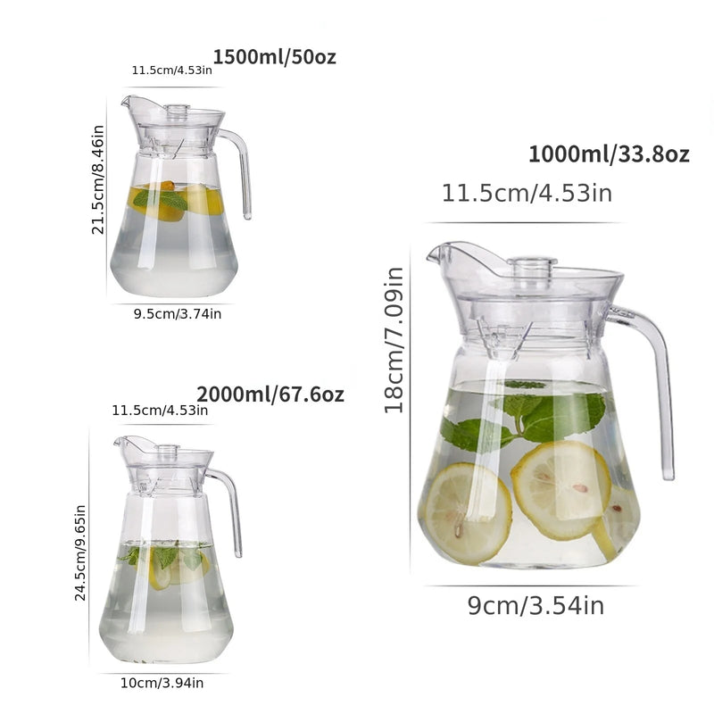 Pichet plastique 1l carafe eau boissons chaudes froides