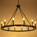 lustre industriel moderne en fer rond avec led pour décoration