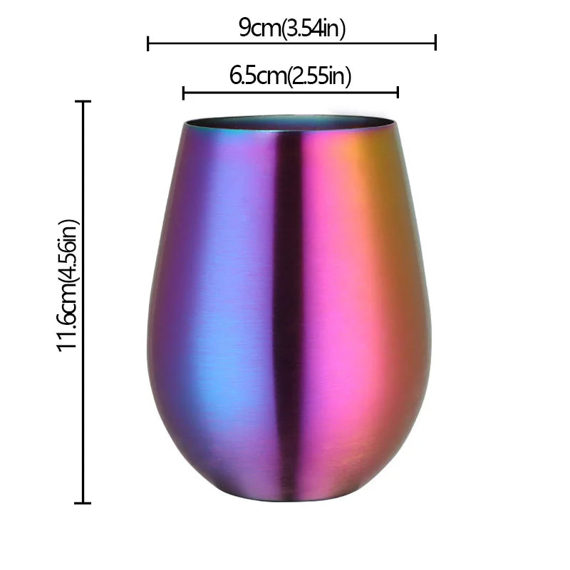 Verres à vin ronds acier inoxydable style bar