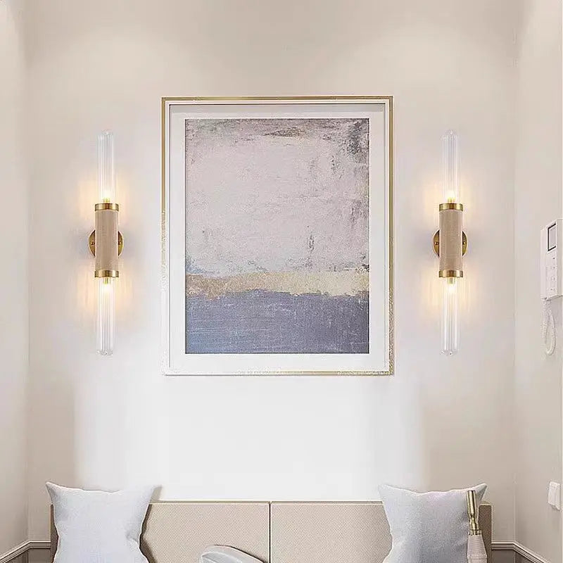 applique murale art déco en verre et métal doré 	 style - vue 3 sur 8