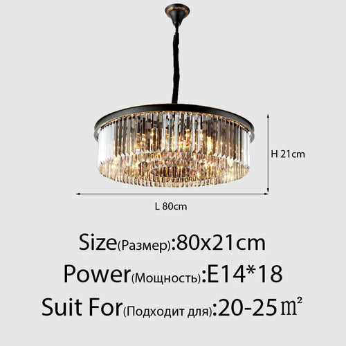 Lustre en cristal LED moderne américain salon salle à manger Villa suspension chambre plafond suspension lampe décor à la maison Lustre - vue 13 sur 21