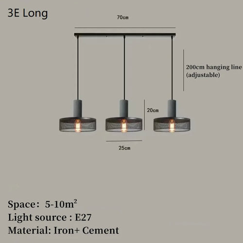 lampe suspendue en béton industriel avec abat-jour en fer - vue 22 sur 29