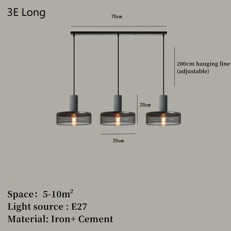 lampe suspendue en béton industriel avec abat-jour en fer - vue 21 sur 29