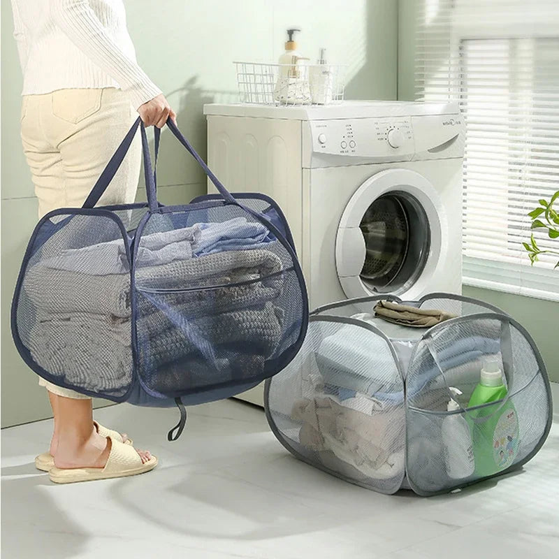 panier à linge pliable avec poignées renforcées pour le transport - vue 5 sur 11
