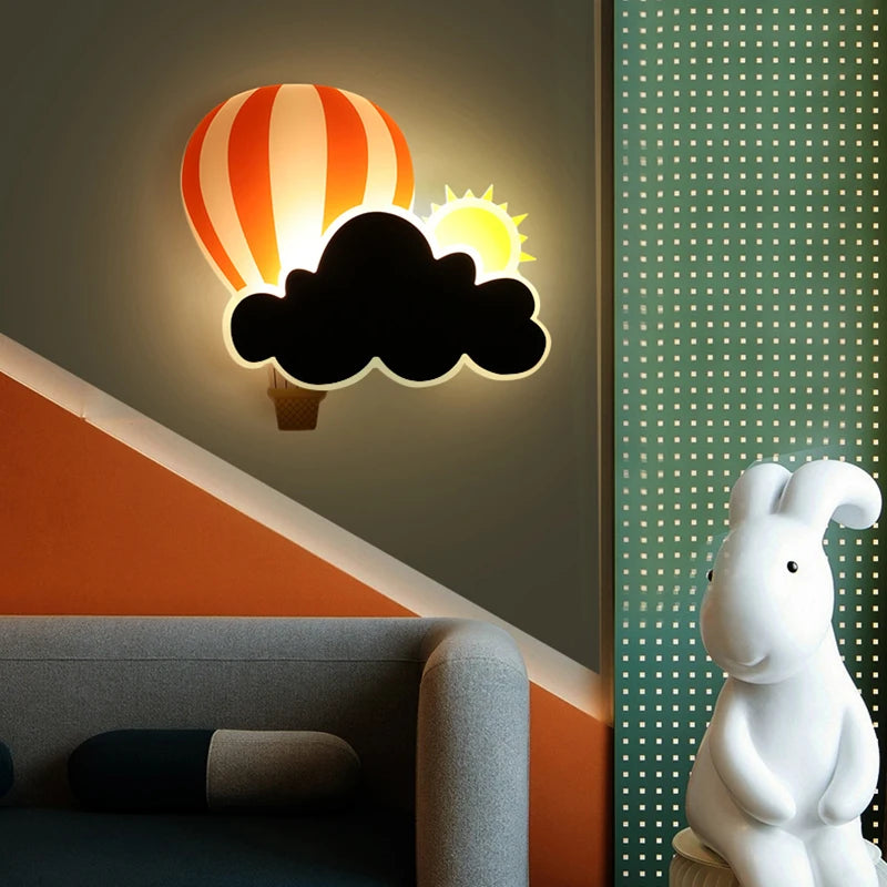 applique nuage airballons chaud enfants chevet déco écolematernelle - vue 3 sur 8