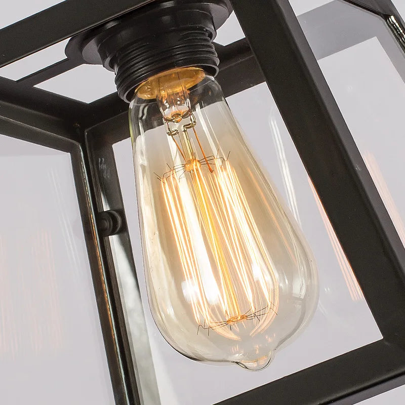 LOFT Vintage industriel vent verre cadre fer Art suspension lampe Restaurant Bar café Internet Bar noir trois tête suspension - vue 8 sur 7