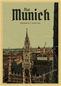 affiche rétro de voyage pour passionnés de tourisme