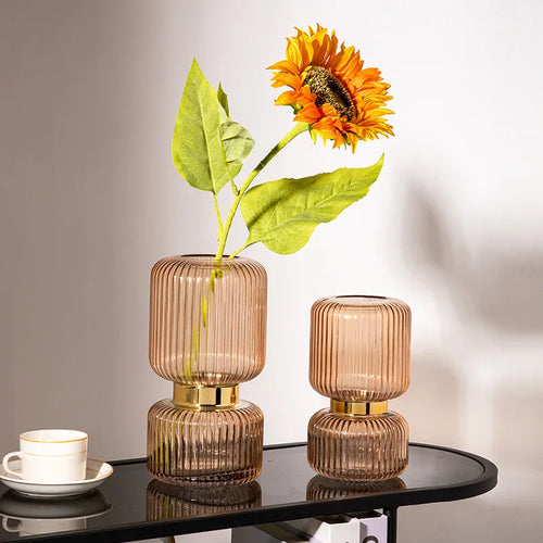 vase en verre transparent pour fleurs et décoration hydroponique - vue 2 sur 10