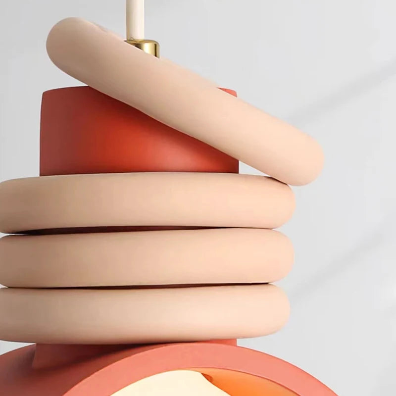 lustre led en résine 	 style avec cordon réglable
