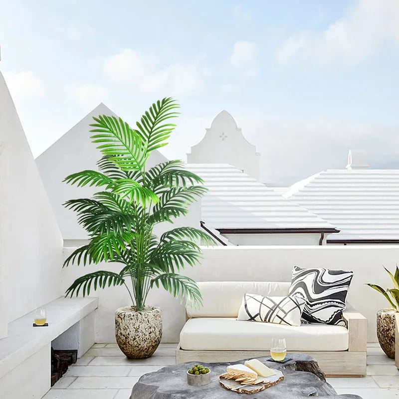 plantes artificielles tropicales palmier et monstera décoration intérieure et extérieure - vue 5 sur 8