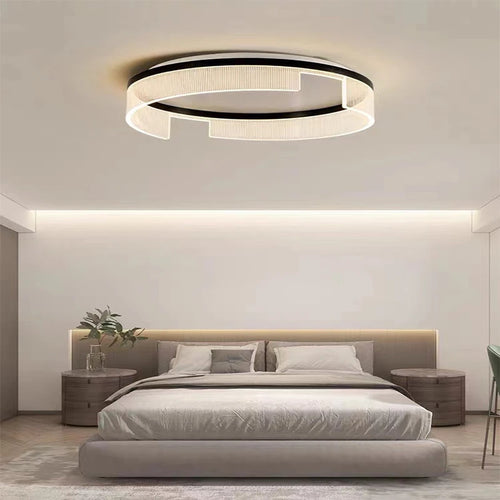 plafonnier led moderne rond en métal et acrylique pour intérieur